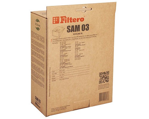 Пылесборник FILTERO SAM 03 (10+фильтр) ECOLine XL, бумажные пылесборники