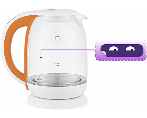 Чайник Kitfort КТ-6140-4 1.7л. белый/оранжевый