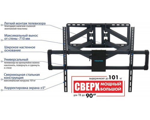 Кронштейн KROMAX ATLANTIS-75, черный