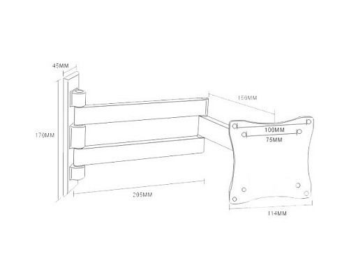 Кронштейн ARM MEDIA LCD-7101, серебристыый