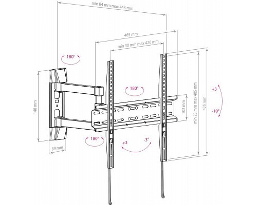 Кронштейн ARM MEDIA LCD-414 черный