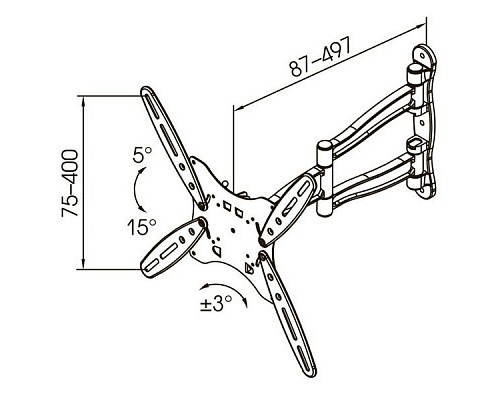 Кронштейн KROMAX TECHNO-5, серый