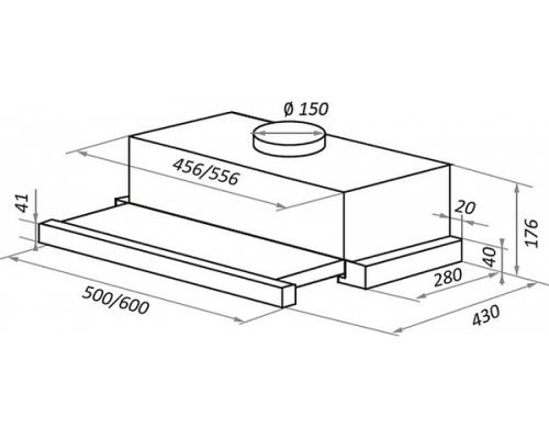 Встраиваемая вытяжка Maunfeld VS Fast Glass 60, бежевый