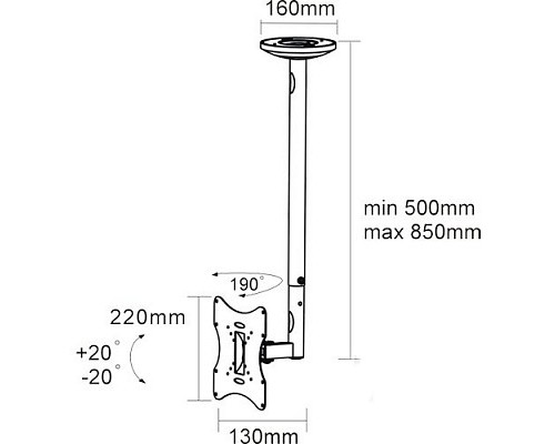 Кронштейн ARM MEDIA LCD-1000, черный