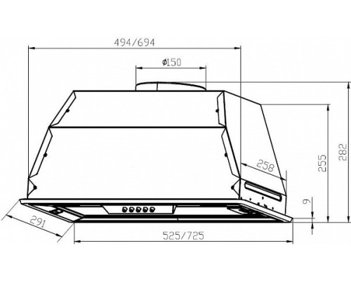 Встраиваемая вытяжка LEX GS Bloc P 600, слоновая кость