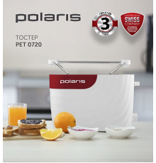 Тостер POLARIS PET 0720 (белый/красный)