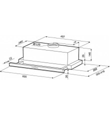 Встраиваемая вытяжка Krona Kamilla slim 600, 2М, IX/IX