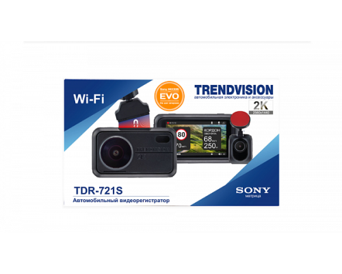 Видеорегистратор TrendVision TDR-721S EVO черный GPS NTK96675