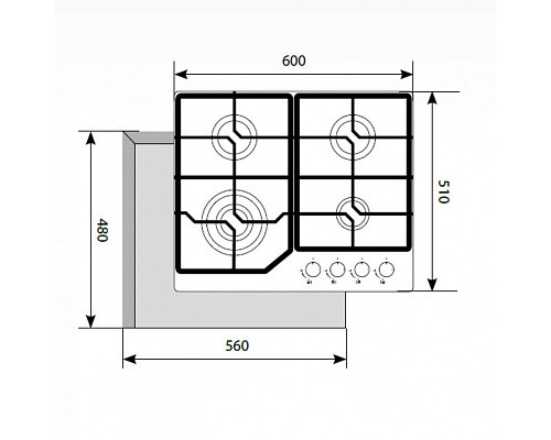 Варочная поверхность LEX GVG 640-1 WH, белый