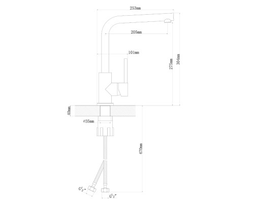 Смеситель Дельта FL, цвет шампань FS, 