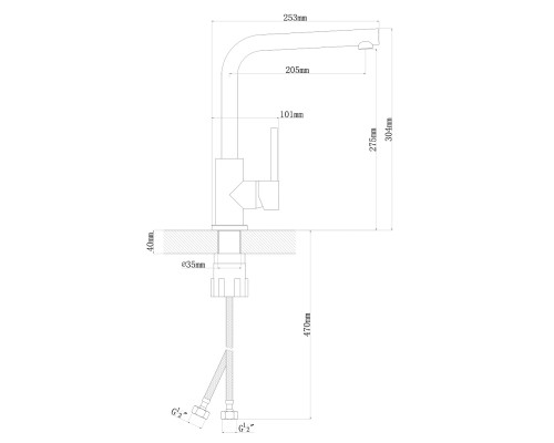 Смеситель Дельта FL, цвет шампань FS, 