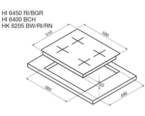 KORTING электрическая варочная HK 6205 RN