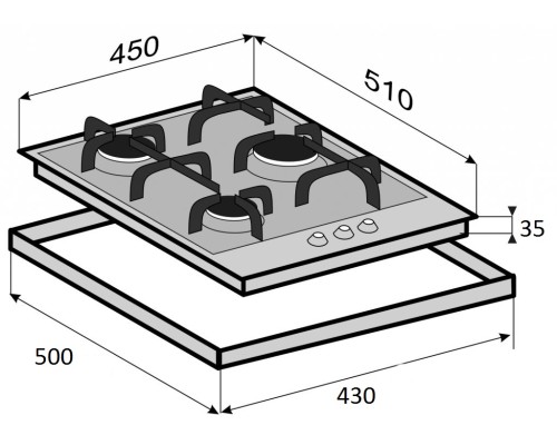 KORTING газовая варочная HG 465 CTX