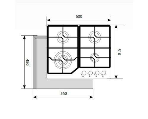 LEX GVG 640-1 BL газовая варочная поверхность