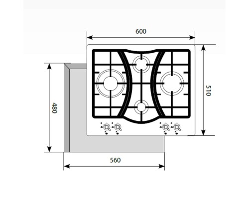 LEX GVE 643C IV газовая варочная поверхность