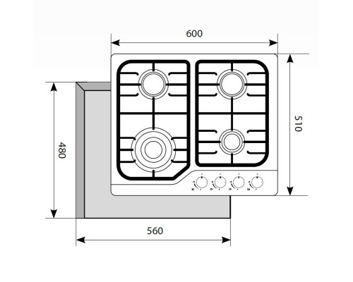 LEX GVS 640 IX газовая варочная поверхность