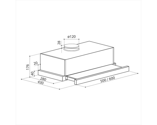 LEX HUBBLE 2M 600 INOX вытяжка