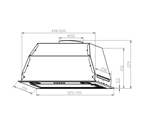 LEX GS BLOC P 600 INOX вытяжка