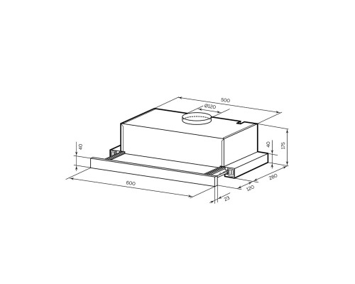 LEX HONVER G 2M 600 BLACK  вытяжка