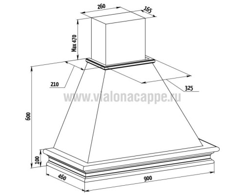 Вытяжка ВИКТОРИЯ 900  мощ.900м3 БУК/СЛОНОВАЯ КОСТЬ EMA ITALY