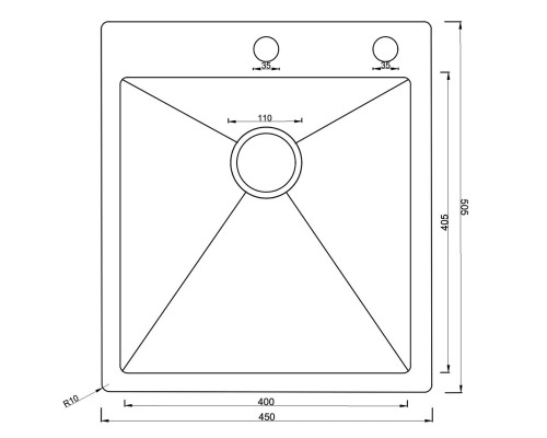 Мойка ARONA ARS 450*505 SATIN