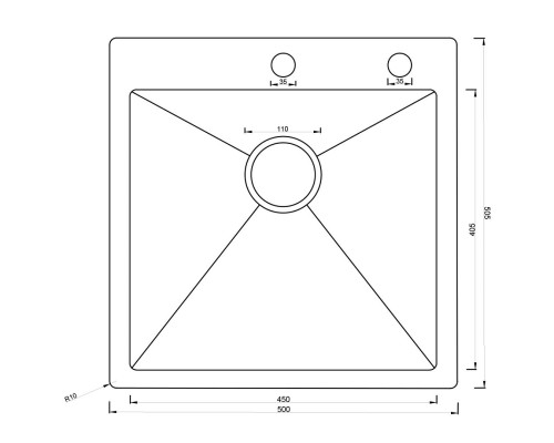 Мойка ARONA ARS 500*505 SATIN