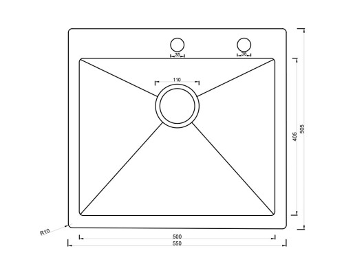 Мойка ARONA  ARS 550*505 SATIN