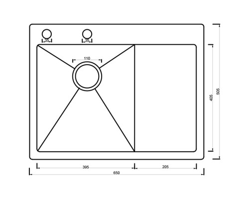 Мойка ARONA ARS 650*505 L SATIN