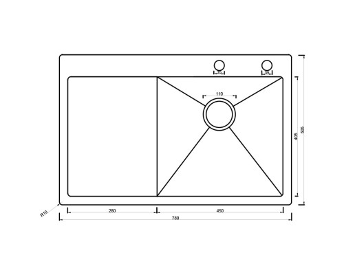 Мойка ARONA ARS 780*505 R SATIN