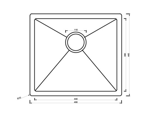 Мойка ARONA ARS 490*440 SATIN