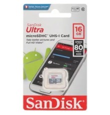 Карта памяти SanDisk Ultra microSDHC 16 ГБ [SDSQUNS-016G-GN3MN]