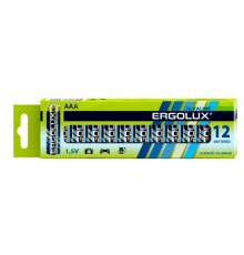 Батарея Ergolux Alkaline LR03 BP-12 AAA 1250mAh (12шт) коробка