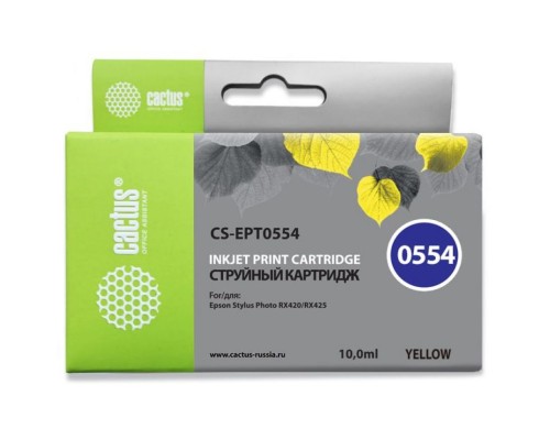 Картридж струйный Cactus CS-EPT0554 желтый (16мл) для Epson Stylus RX520/Stylus Photo R240