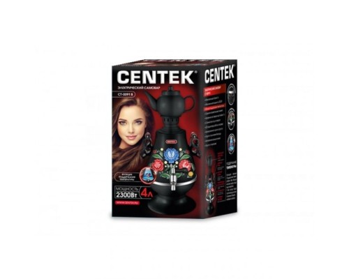 Самовар Centek CT-0091B черный+рисунок