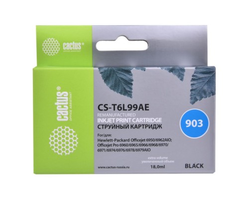 Картридж струйный Cactus №903 CS-T6L99AE черный (21.6мл) для HP OJP 6950/6960/6970