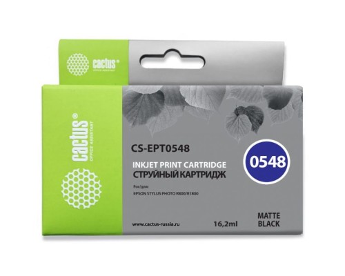 Картридж струйный Cactus CS-EPT0548 черный матовый (16.2мл) для Epson Stylus Photo R800/R1800