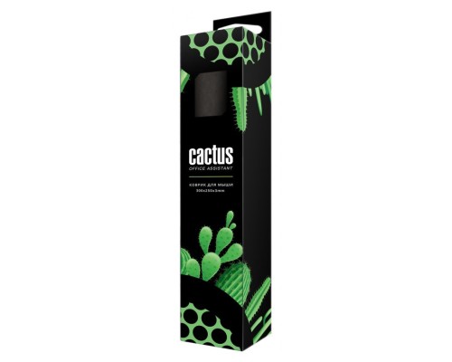 Коврик для мыши Cactus Black Mesh черный 300x250x3мм