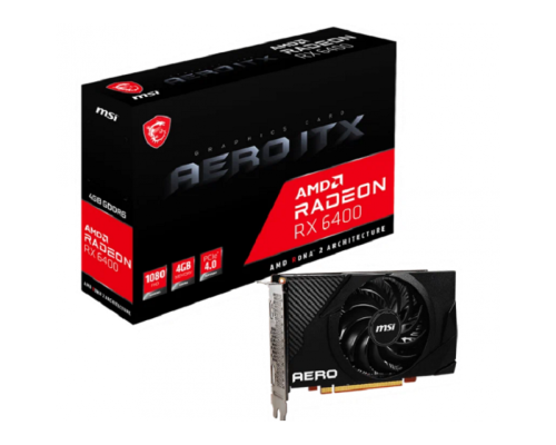 Видеокарта MSI PCI-E 4.0 RX 6400 4Gb 64bit GDDR6 RX 6400 AERO ITX 4G