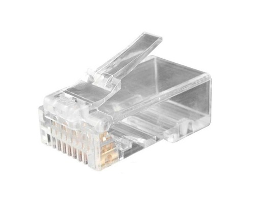 Коннектор Hyperline (PLUG-8P8C-UV-C6-100) UTP кат.6 RJ45 прозрачный (упак.:100шт)