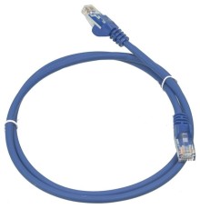 Патч-корд Lanmaster UTP LAN-PC45/U5E-1.0-BL вилка RJ-45-вилка RJ-45 кат.5е 1м синий LSZH (уп.:1шт)