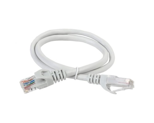 Патч-корд ITK PC01-C5EU-05M UTP вилка RJ-45-вилка RJ-45 кат.5е 0.5м серый ПВХ