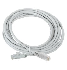 Патч-корд ITK PC01-C5EU-5M-G UTP вилка RJ-45-вилка RJ-45 кат.5е 5м серый ПВХ (уп.:1шт)