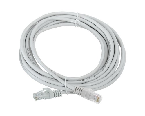 Патч-корд ITK PC01-C5EU-5M-G UTP вилка RJ-45-вилка RJ-45 кат.5е 5м серый ПВХ (уп.:1шт)