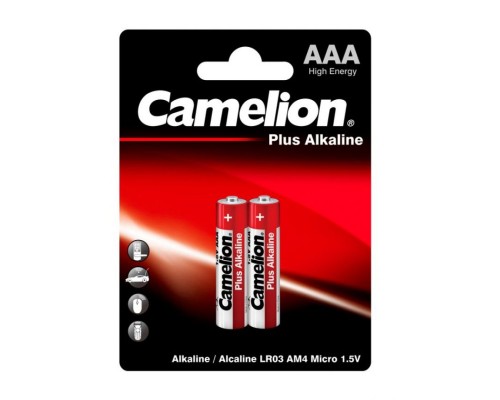 Батарея Camelion Plus Alkaline LR03-BP2 AAA 1250mAh (2шт) блистер