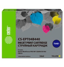 Картридж струйный Cactus CS-EPT04B440 T04B4 желтый (54мл) для Epson WorkForce Pro WF-C8190, WF-C8690