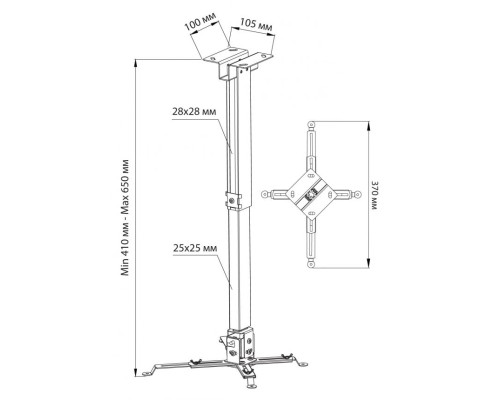 Кронштейн для проектора Cactus CS-VM-PRE01-WT белый макс.20кг настенный и потолочный поворот и наклон
