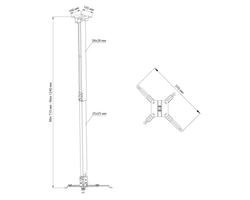 Кронштейн для проектора Cactus CS-VM-PRE03-WT белый макс.20кг настенный и потолочный поворот и наклон