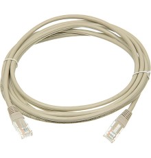 Патч-корд Lanmaster UTP TWT-45-45-3.0-GY UTP вилка RJ-45-вилка RJ-45 кат.5е 3м серый ПВХ