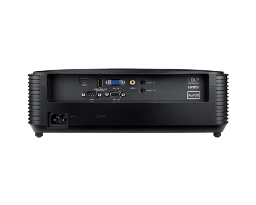 Проектор Optoma S400LVe (DLP, SVGA 800x600, 4000Lm, 25000:1, HDMI, VGA, Composite video, Audio-in 3.5mm, VGA-OUT, Audio-Out 3.5mm, 1x10W speaker, 3D Ready, lamp 6000hrs, Black, 3.05kg) (E9PX7D103EZ2)