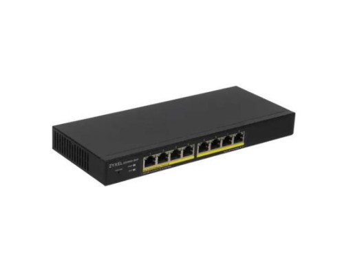 Smart L2 коммутатор PoE+ Zyxel GS1900-8HP, 8xGE PoE+, настольный, бесшумный, бюджет PoE 70 Вт (GS1900-8HP-EU0103F)